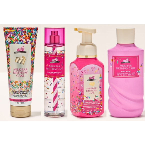 Milk Bar Birthday Cake 4 Piece Body Care Set NEW by Bath & Body Works,New Products : American Fashion Style Bags On Sale